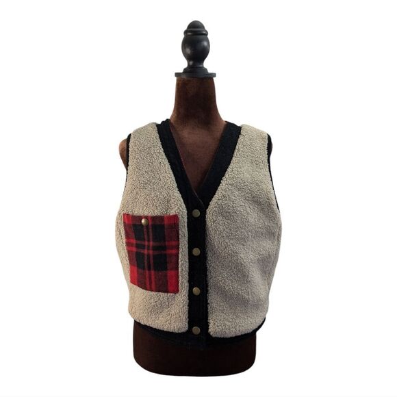 Banana Republic wool blend Reversible plaid vest size s - Picture 11 of 14